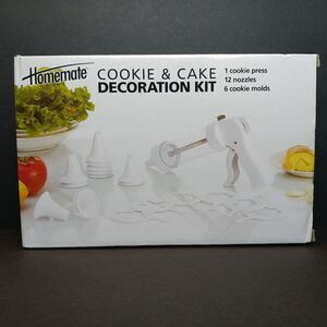 Homemate Cookie & Cake Decoration Kit 19 Piece Set with Press 12 Nozzles 6 Molds